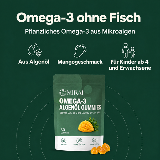 Omega-3 ohne Fisch: aus Algenöl, mit Mangogeschmack, für Kinder ab 4 und Erwachsene
